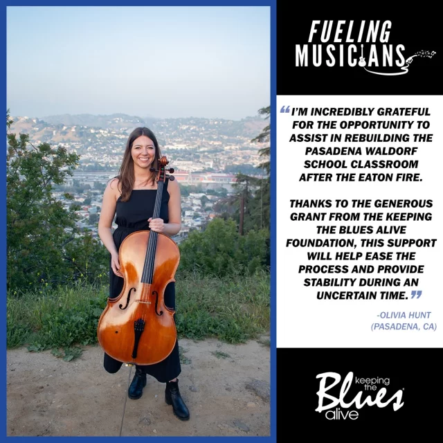 Check out this quote from Olivia, who is helping rebuild the Pasadena Waldorf school classroom after the fire. Thank you again to everyone who donated to help California musicians and schools in need.